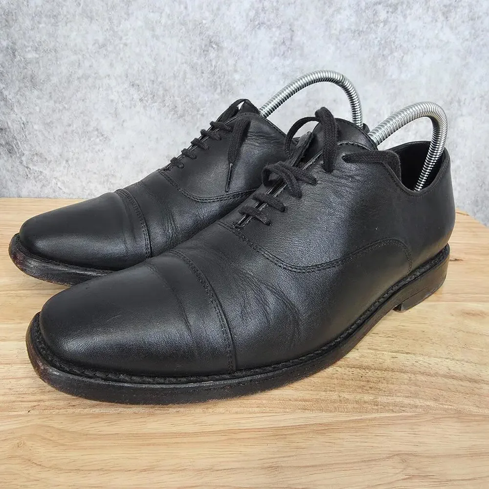 Thursday Oxford Shoes Men 7.5 Black Leather Cap Toe Everyday Dress Derby Shoes *